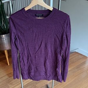 Banana Republic Purple Extra Fine Merino Crew Neck Sweater